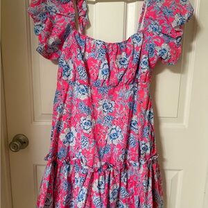 Lilly Pulitzer Pink and Blue Floral womens Dress. Size 14. XL